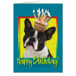 Birthday Cupcake - Boston Terrier Greeting Card