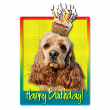 Birthday Cupcake - Cocker Spaniel Photo Sculpture
