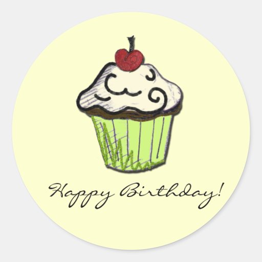 birthday cupcake sticker