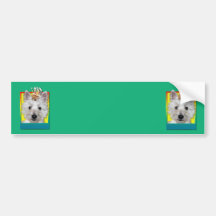 Birthday Cupcake - Westie - Tank Bumper Sticker