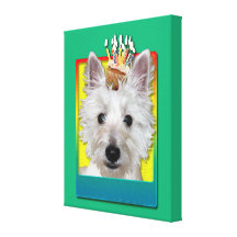 Birthday Cupcake - Westie - Tank Canvas Print