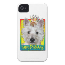 Birthday Cupcake - Westie - Tank iPhone 4 Case-Mate Case
