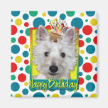 Birthday Cupcake - Westie - Tank Fridge Magnets
