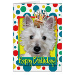 Birthday Cupcake - Westie - Tank Greeting Card
