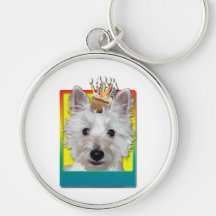 Birthday Cupcake - Westie - Tank Keychains