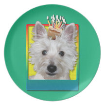Birthday Cupcake - Westie - Tank Party Plate