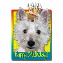 Birthday Cupcake - Westie - Tank Photo Cutout