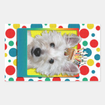 Birthday Cupcake - Westie - Tank Sticker