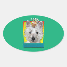 Birthday Cupcake - Westie - Tank Sticker