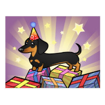 Birthday Dachshund (smooth coat) Post Cards