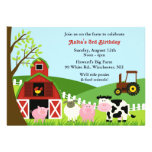 Birthday Farm Animals Flat Invitation