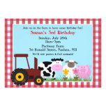 Birthday Farm Animals Flat Invitation