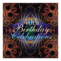 Birthday Fractal Celebrations Invitation