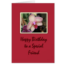 Birthday Friend Orchid Greeting Cards