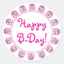 Birthday Gift Labels Round Sticker