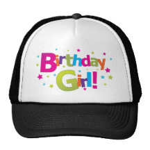 Birthday girl colourful Tshirt Mesh Hat