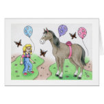 Birthday Girl With Horse Card