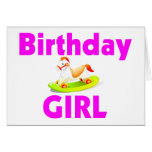 Birthday Girl With Rocking Horse Greeting Cards