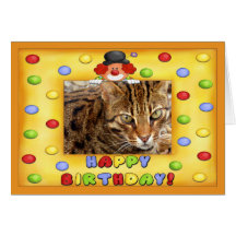 Birthday Greeting Card Bengal Cat