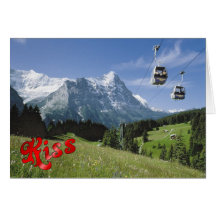 Birthday Greetings - Ski lift near the Jungfrau Greeting Card