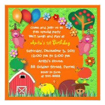 Birthday Invitation: 004 Farm
