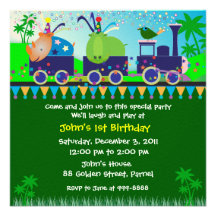 Birthday Invitation: 019B A cute Train