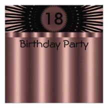 Birthday Invitation metal Pink & Black