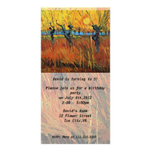 Birthday invitation.Willows at Sunset by van Gogh. Photo Card