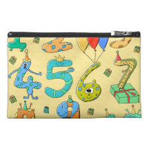 Birthday Numbers, on Yellow. Travel Accessory Bag