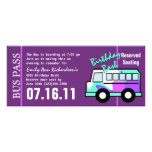 Birthday  Party Bus Pass Custom Announcement