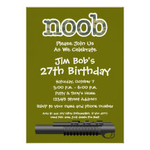 Birthday Party - Funny Noob Gamer Custom Announcement