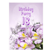 Birthday party invitation 18 years old