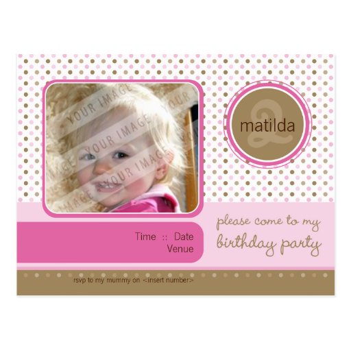BIRTHDAY PARTY INVITATION :: fizz - girl Post Cards