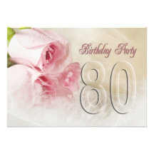 Birthday party invitation for 80 years
