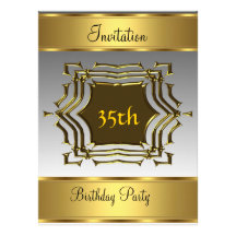 Birthday Party Invitation  Gold