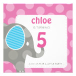BIRTHDAY PARTY INVITES :: elephant + number 5SQ