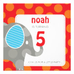 BIRTHDAY PARTY INVITES :: elephant + number 6SQ