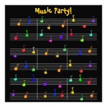 Birthday Party Music Customisable Invitation