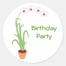 Birthday Party Orchid Stickers