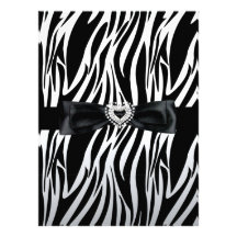 Birthday Party Zebra Black White Personalized Invitation
