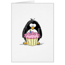 Birthday Penguin with Cupcake Cards