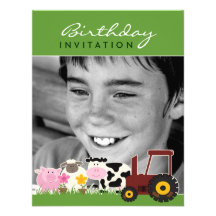 Birthday Photo Farm Card Custom Invitations