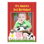 Birthday Photo Farm Flat Invitation