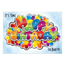 Birthday Rainbow Party Invitation
