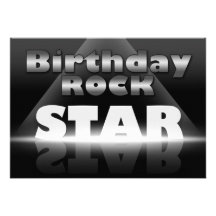 Birthday Rock Star Party Invitations