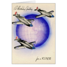 Birthday wishes for a pilot Vintage Card