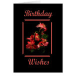Birthday Wishes Red Lilies Cards