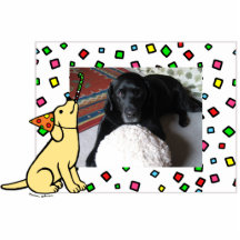 Birthday Yellow Labrador Cartoon Photo Frame Photo Cutout