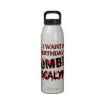 Birthday Zombie Apocalypse Water Bottle
