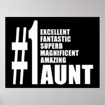 Birthdays Parties Christmas : Number One Aunt Posters